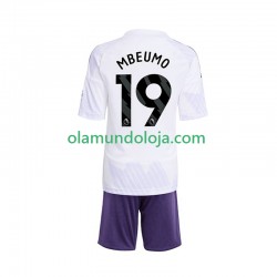 Camisola Manchester United Bryan Mbeumo 19 Criança Equipamento Segundo 2025-2026 Manga Curta